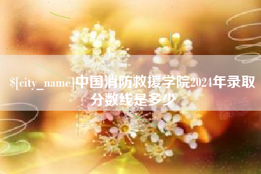 毕节中国消防救援学院2024年录取分数线是多少