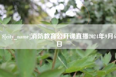 毕节消防教育公开课直播2024年9月6日