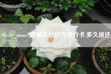 毕节诈骗冻结对方银行卡,多久返还