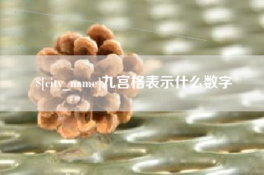 毕节九宫格表示什么数字