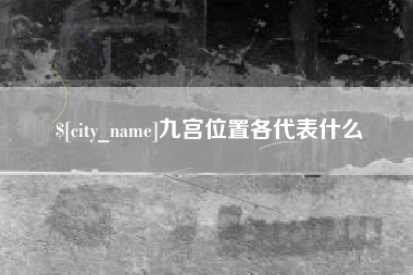 毕节九宫位置各代表什么