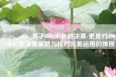毕节男子5000米长跑决赛-更是对5000米长跑决赛策略与技巧完美运用的体现
