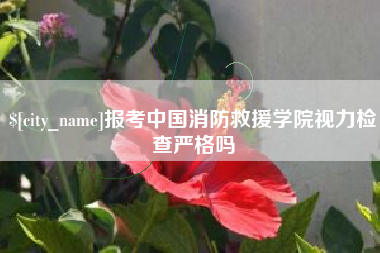 毕节报考中国消防救援学院视力检查严格吗